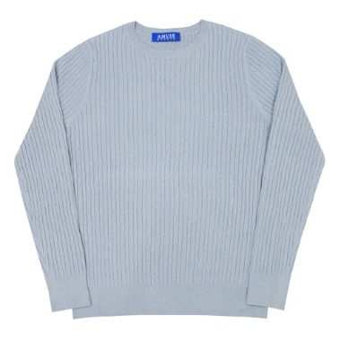 cable cashmere round neck knitwear